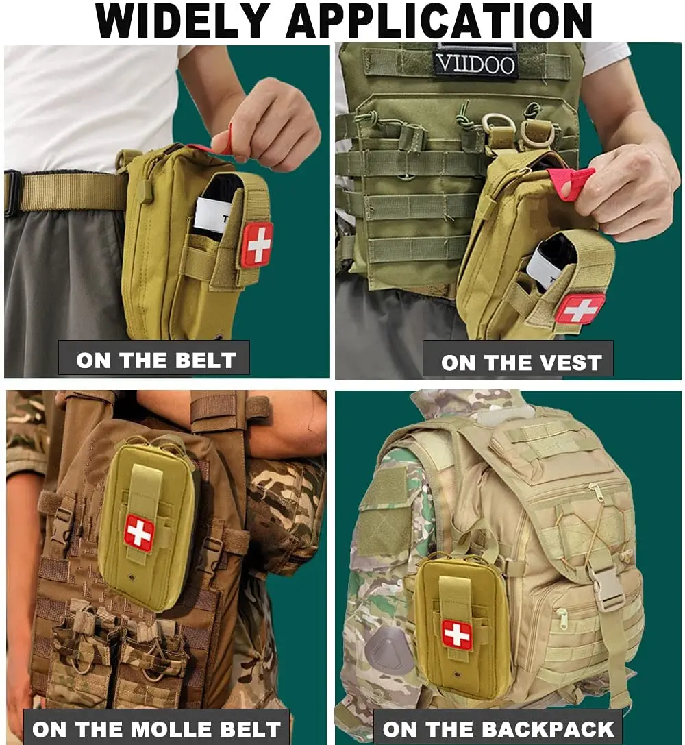 Tactical Medical Pouch Molle EMT Pouch Single-Handed Operation Medical First Aid Bag Outdoor Survival Supplies with Tourniquets