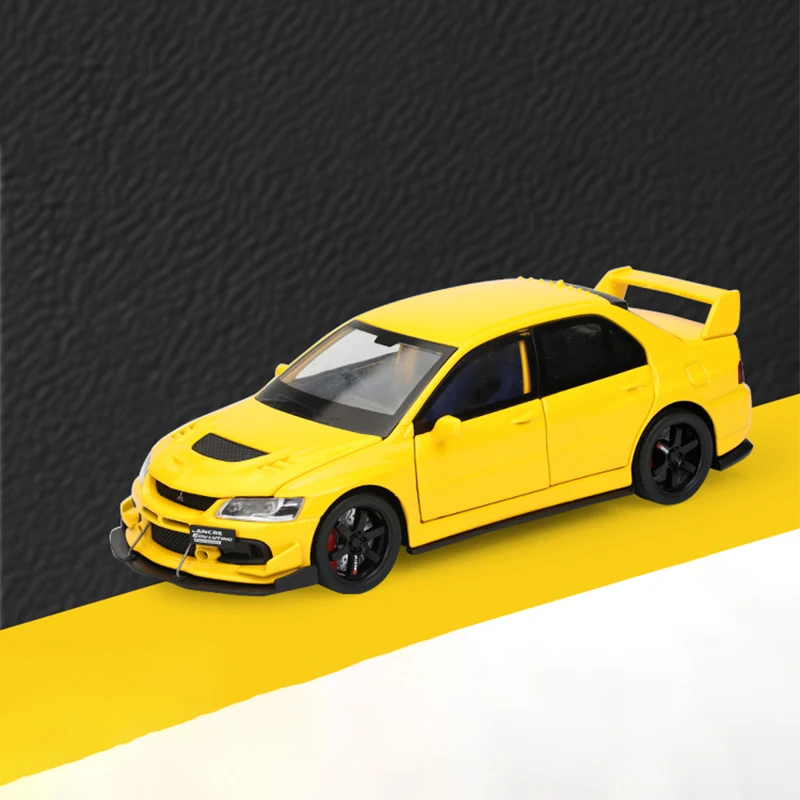 1:32 jdm mitsubishi lancer evolução liga modelo de carro muscular som e luz puxar para trás brinquedo das crianças colecionáveis presente aniversário