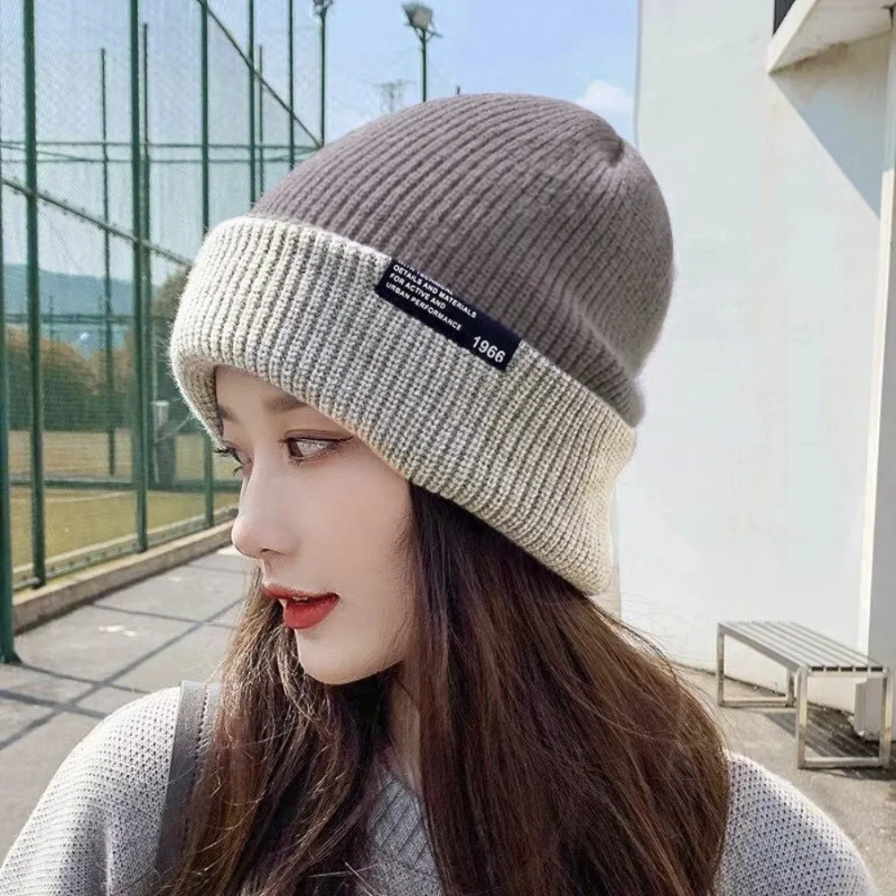 

Comfortable Korean Style Knitted Hat Breathable Soft Warm Cold Hat Polyester Thickened All-match Hat Winter