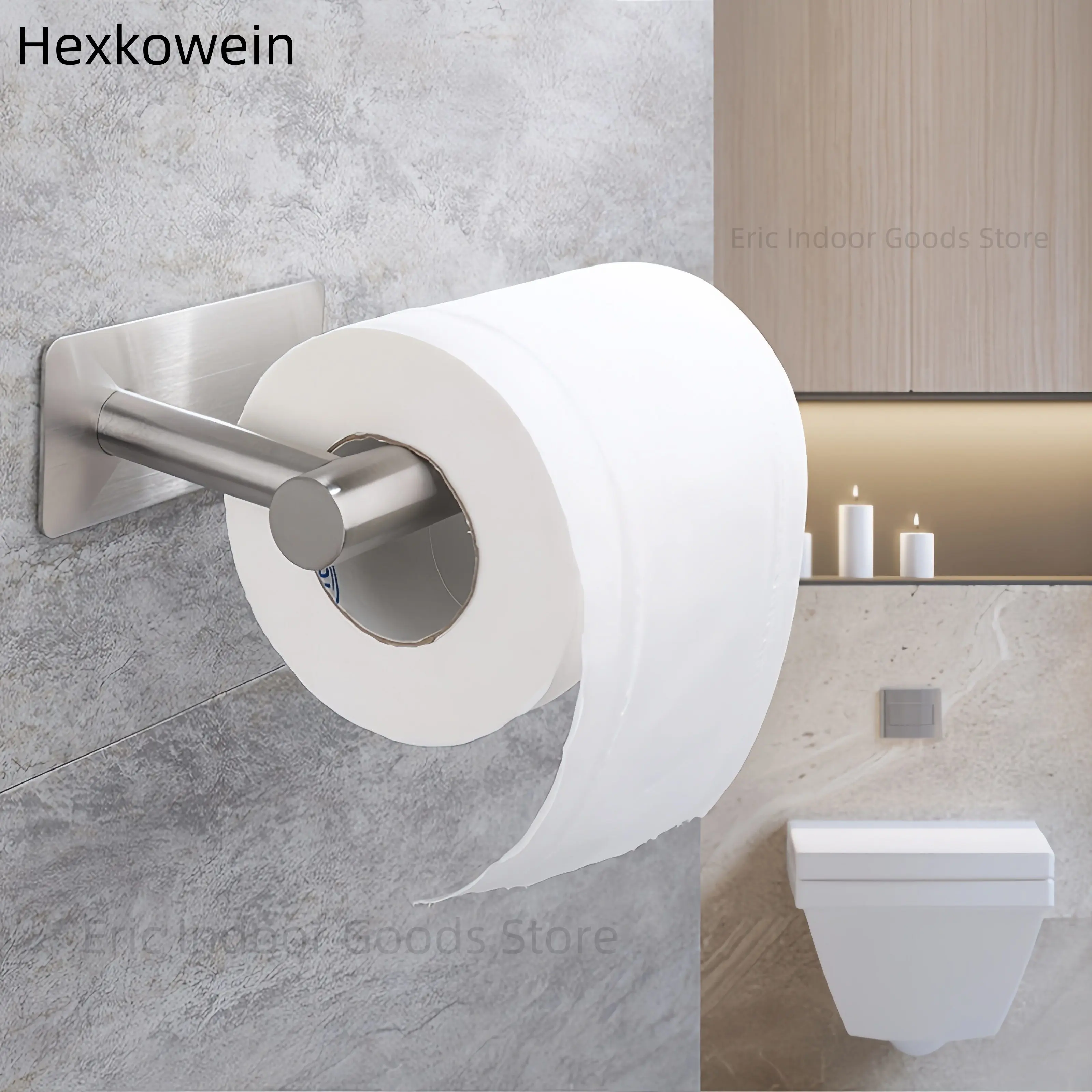 Self Adhesive Toilet Roll Paper Towel Holder Organizer Punch-free Wall Mount Storage Kitchen Bathroom No Drill Tissue Dispenser