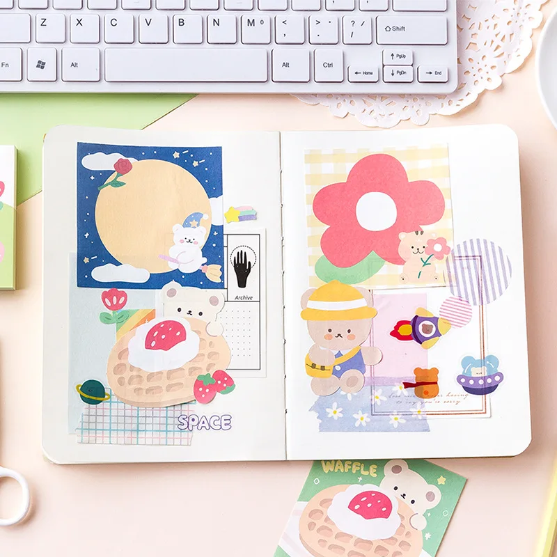 Mr. Bear II Kawaii Square Notes Cartoon Message Book Memo Pad Paper 10 Types 100 Sheets
