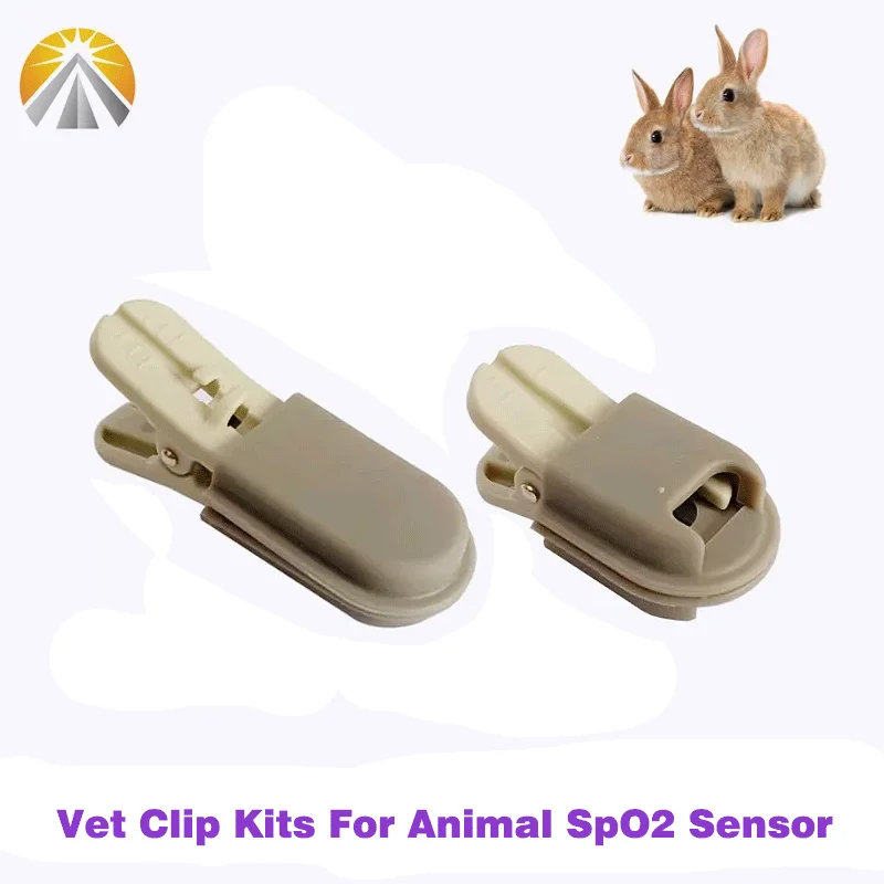 

Big and Small Sizes Animal Use Veterinary Tongue Clip or Ear Clip with Antislip Silicone Cover for SpO2 Sensor Vet Use or Human