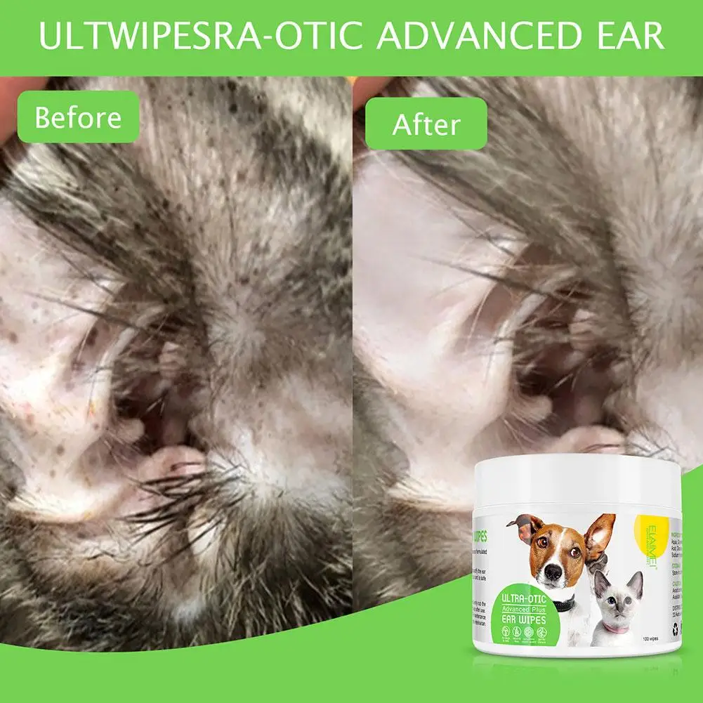 Pet Ear Cleaning Wipes Disposable Ear Care Finger Cuff Mites Ear Antipruritic Products Antibacterial Cleaning Removing Cats V1K0