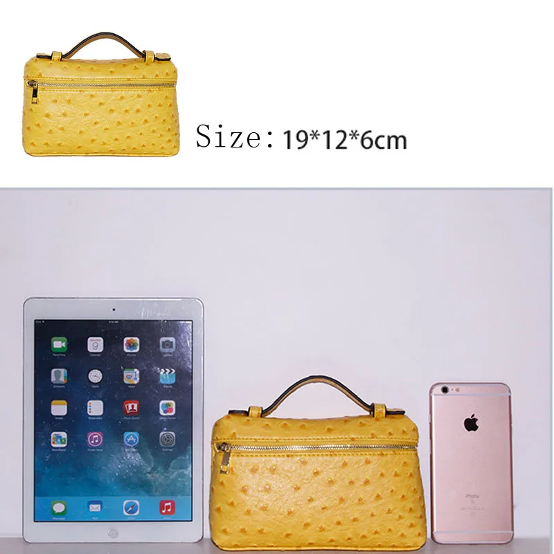 2023 New Luxury High Quality Ostrich Pattern PU Leather Clutch Bag for Women Fashion Trendy Designer Make Up Handbag Purse Bag