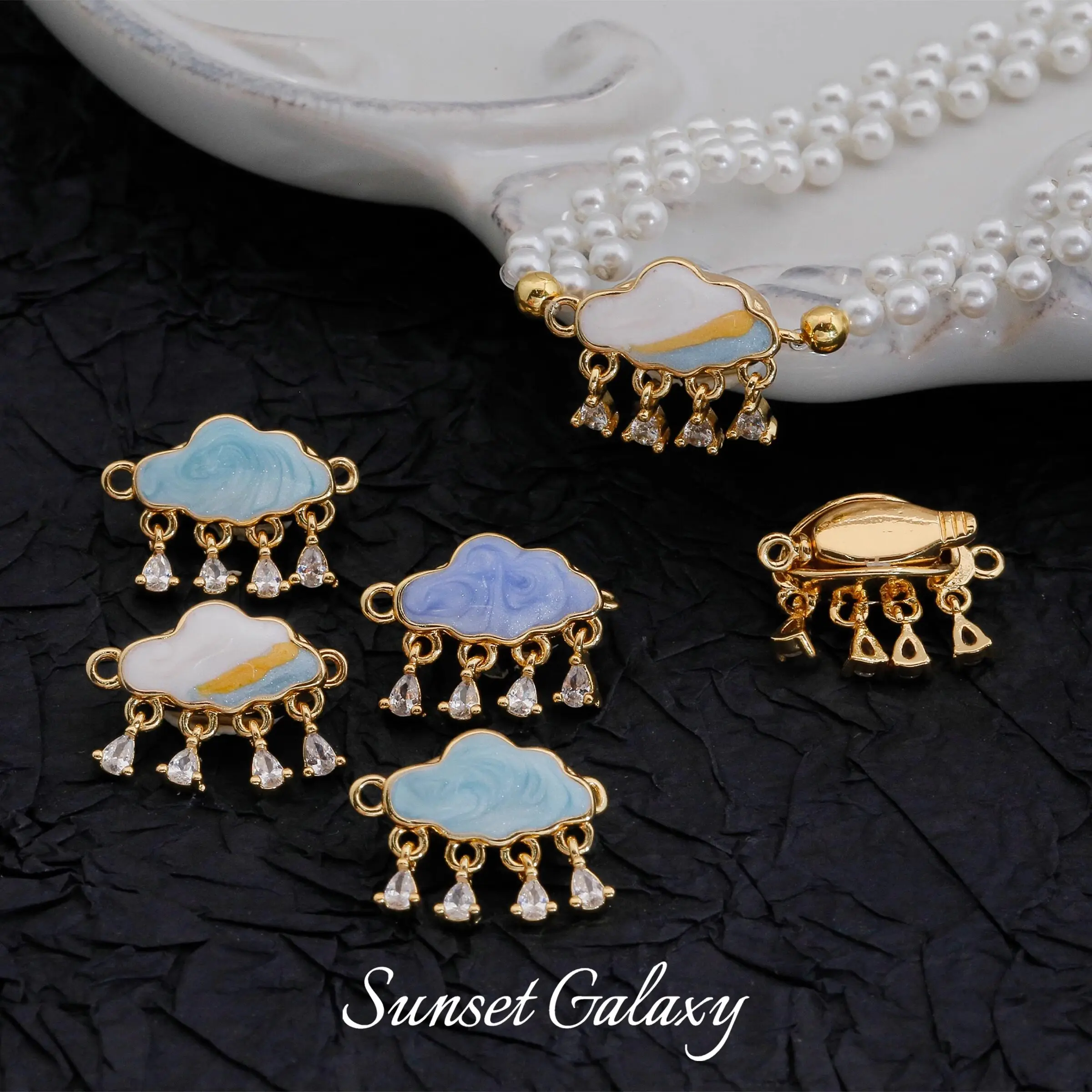 18k Glitter Color Cloud Ingot Buckle End Buckle Handmade DIY Beaded Bracelet Jewelry Accessories Material