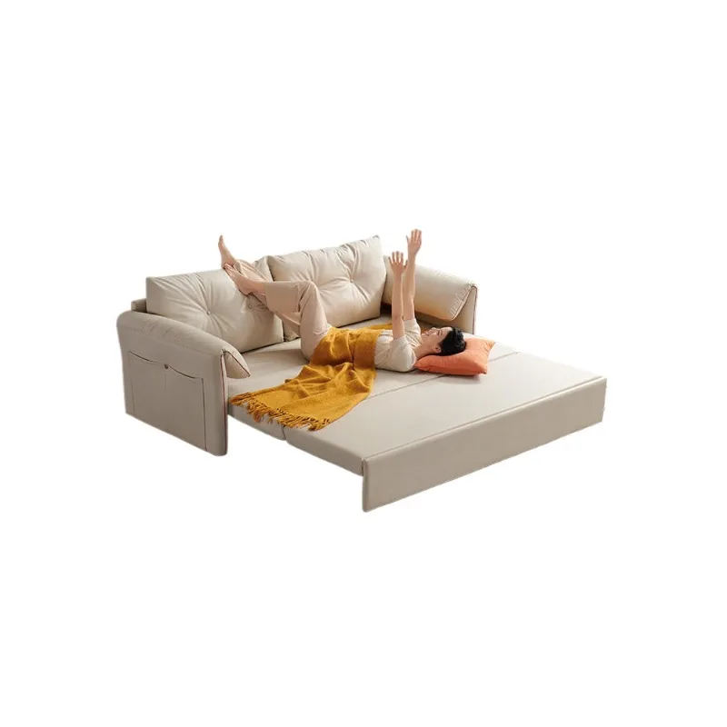 

Folding sofa bed integrated dual-purpose small apartment living room telescopic fabric storage sofa 630