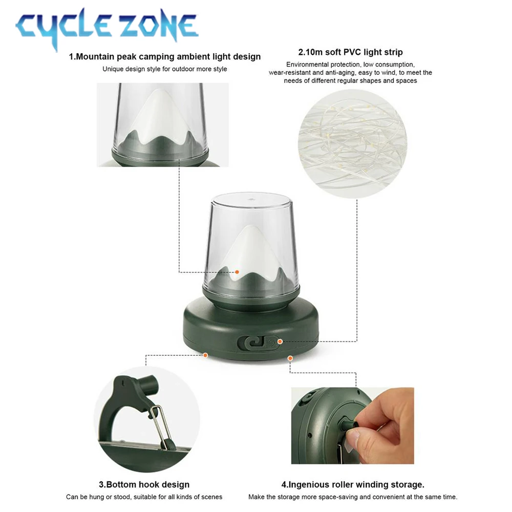 Portable Outdoor Camping Tent LED String Light 10M Recyclable String Lights Ambient Decorative for Night Market Birthday Party