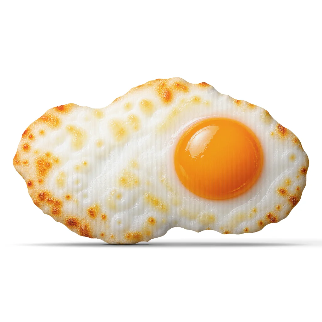 Sunny Side Up Fried Egg Plush Pillow Breakfast Brunch Cushion Irregular Stuffed Throw Pillow Foodie Home Decor Sofa Gift