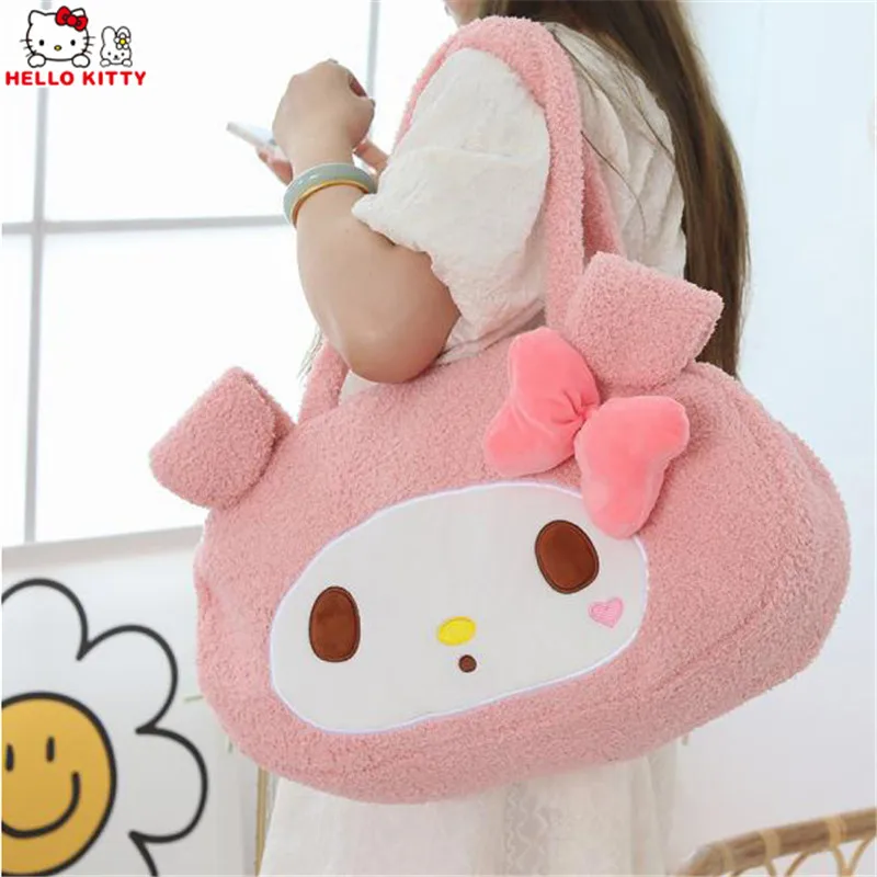 Kuromi Plush Kawaii Sanrio Shoulder Bag Plushie My Melody Lolita Messenger Bags Cinnamoroll Travelling Handbag For Women Gifts