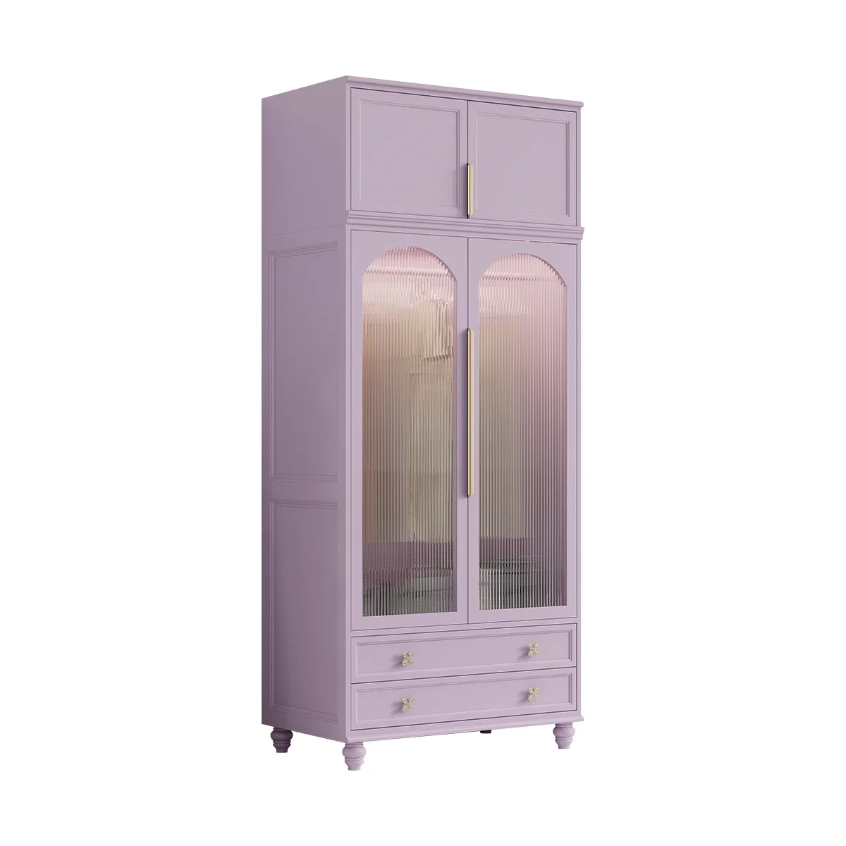 Magic painted dopamine purple wardrobe master bedroom hanging wardrobe cloakroom display cabinet glass door pink cabinet bedroom