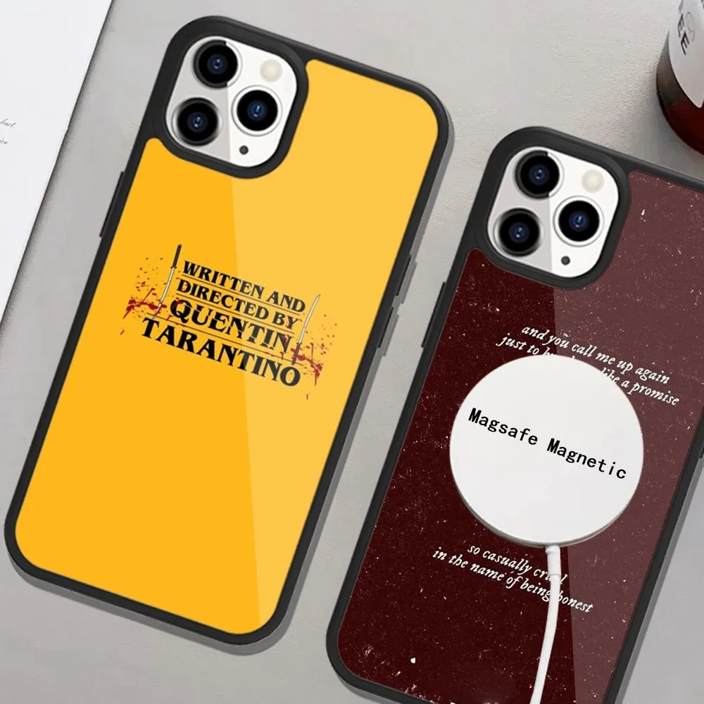 حافظة هاتف مغناطيسية من Quentin Tarantino Magsafe ، مكتوبة موجهة ، شحن لاسلكي ، 15 14 13 12 11 Plus Pro Max