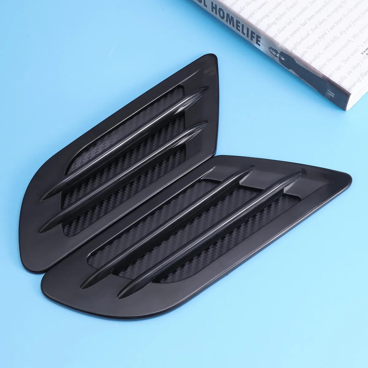 

2Pcs Black ABS Car Side Air Flow Intake Vent Cover Sticker Decoration for Suv Auto Upgrade Auto Car Side Vent Air Flow Sticker