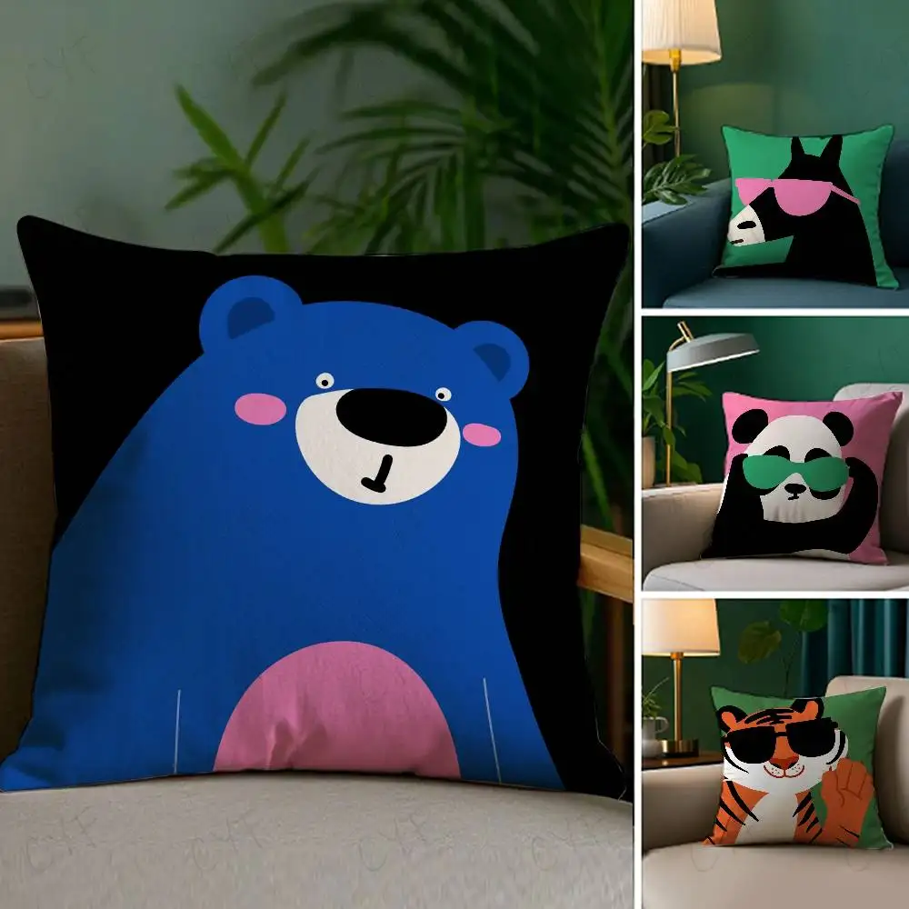 

Cartoon animal Pillow Case Custom Printed Brushed Fleece Pillow, Baby Skin-Touch, Eco-Friendly Dye-Sublimation Cushion for Home