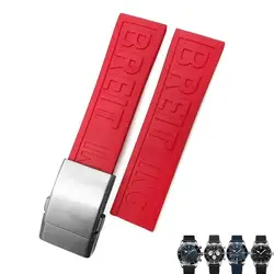 HAODEE Soft Rubber Strap For Breitling Avenger Navitimer 20mm 22mm 24mm Silicone Watchband Waterproof Bracelets Watch Strap