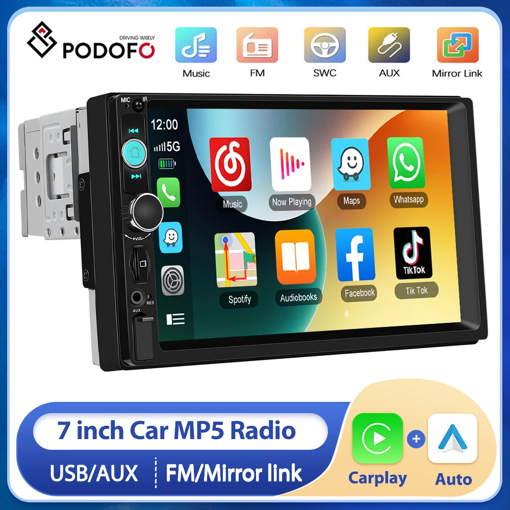 Podofo 1 Din 7 Inch…