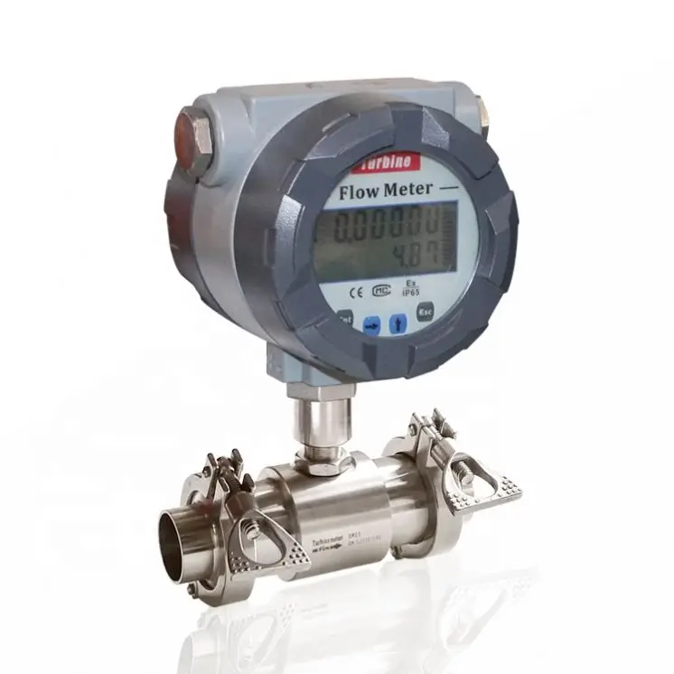 DH500 Darhor high accuracy SS304 food grade edible oil milk/beer flow meter water flow sensor turbine flowmeter