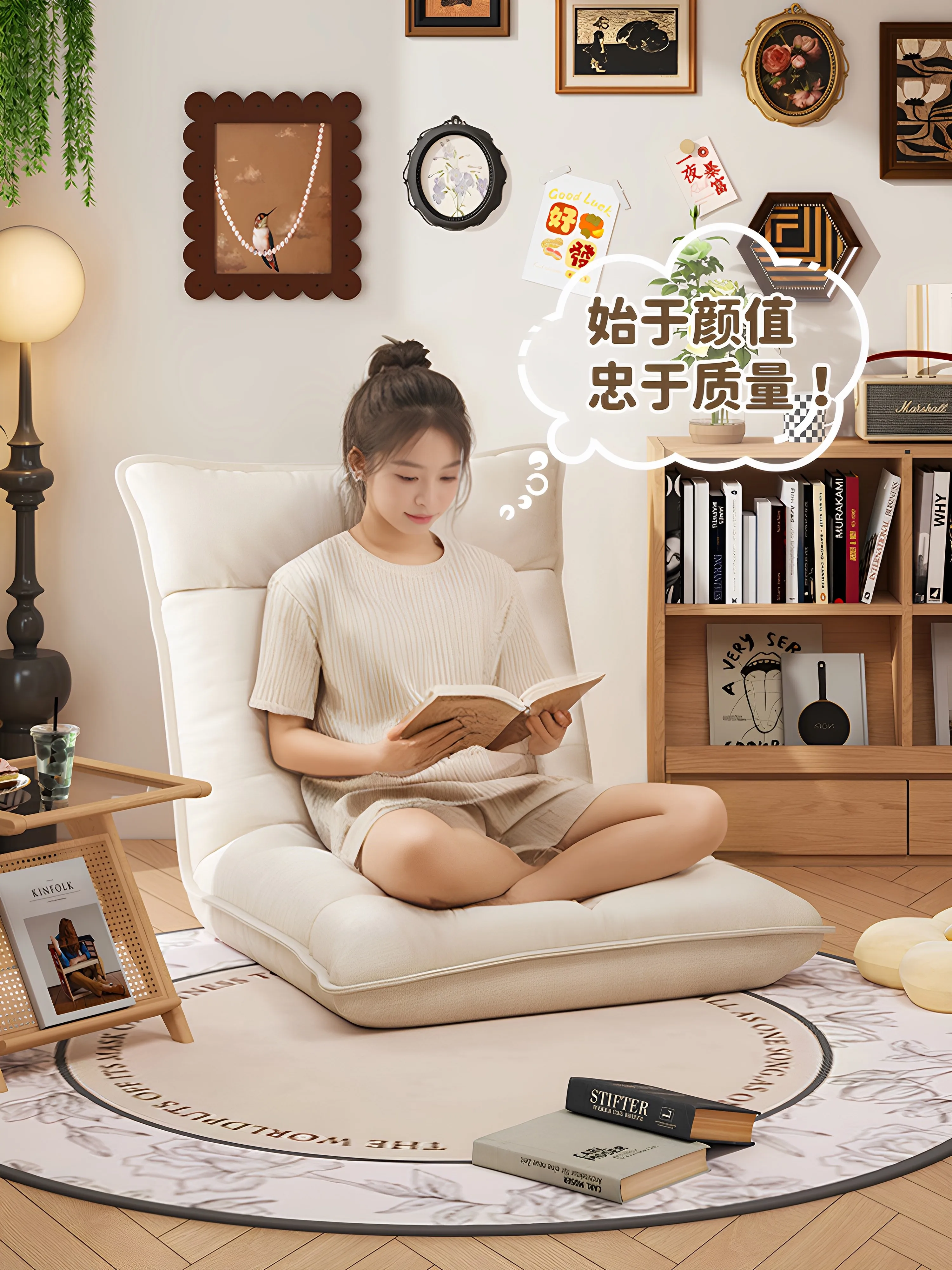 Lazy Sofa Balcony Can Lie On The Bed Backrest Chair Tatami Lying Seat Bay Window Dormitory Single Small Sofa