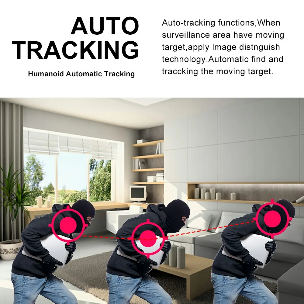 

Anxinshi 5MP Auto Tracking IP PTZ Camera With 30X Zoom Full Color Night Vision IP66 Waterproof Security HD Quality CMOS Sensor