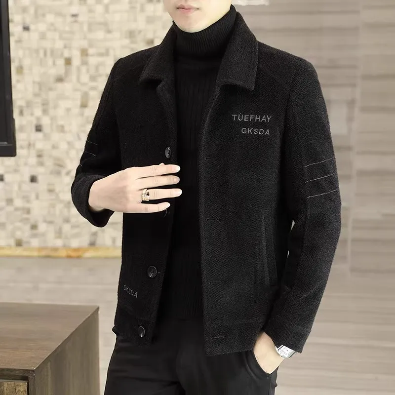 

Мужское шерстяное пальто ort Thi, осенне-зимнее твидовое тюдовое пальто, верхняя часть тела, прямой подол, длинный костюм, воротник, дизайн