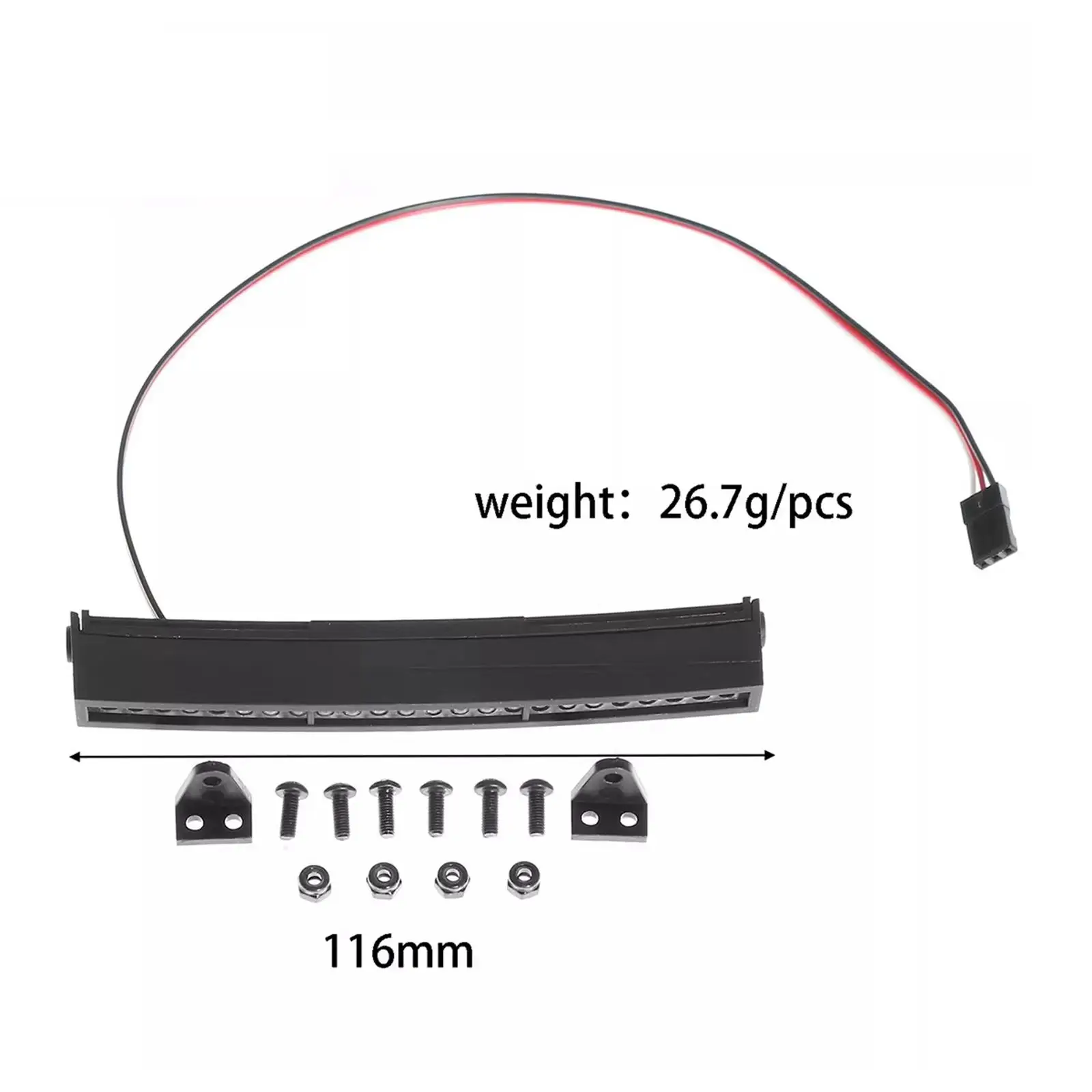 RC Car Roof Light Sturdy Compatible Spare Part Fittings Black Easy to Install Aluminum Alloy RC Light Bar Accessories for 1/10