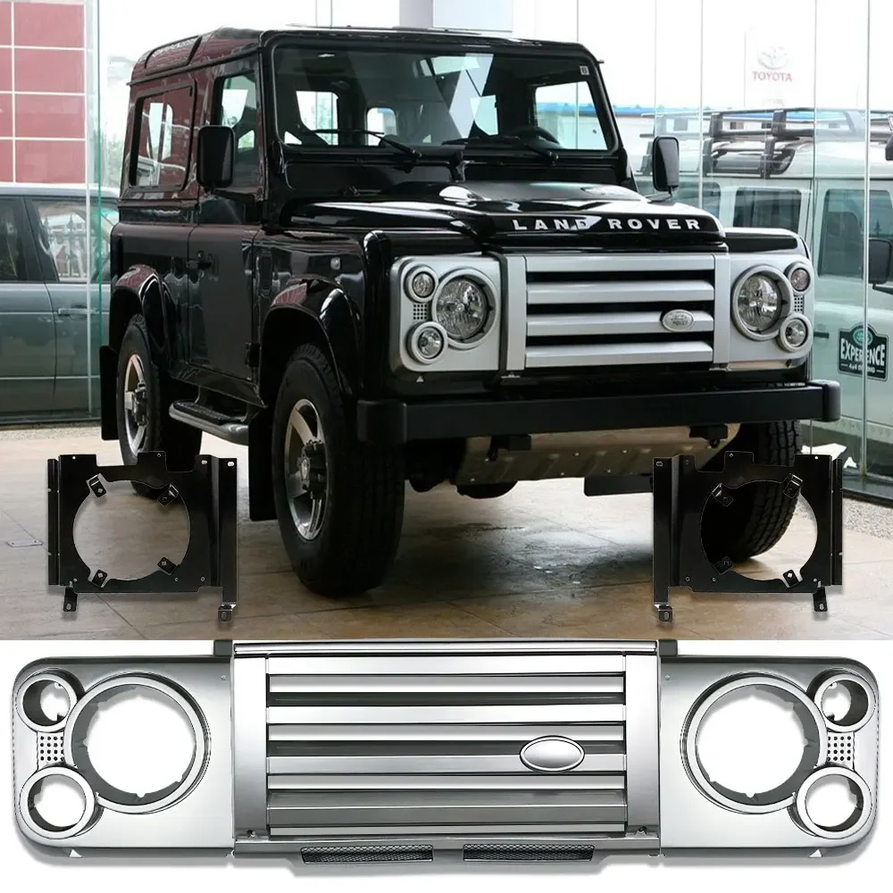 

Car stying Front SVX Kit ABS Middle FRONT Grille & surrounds & Brackets For Land Rover Defender Vehicle Auto Parts