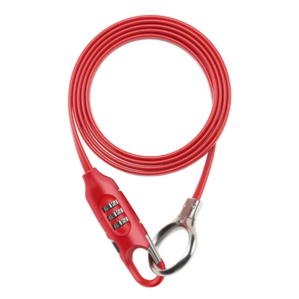 

3-digits Combination Bicycle Password Lock High Strength 150cm Length Combination Bike Lock Steel Cable Zinc Alloy