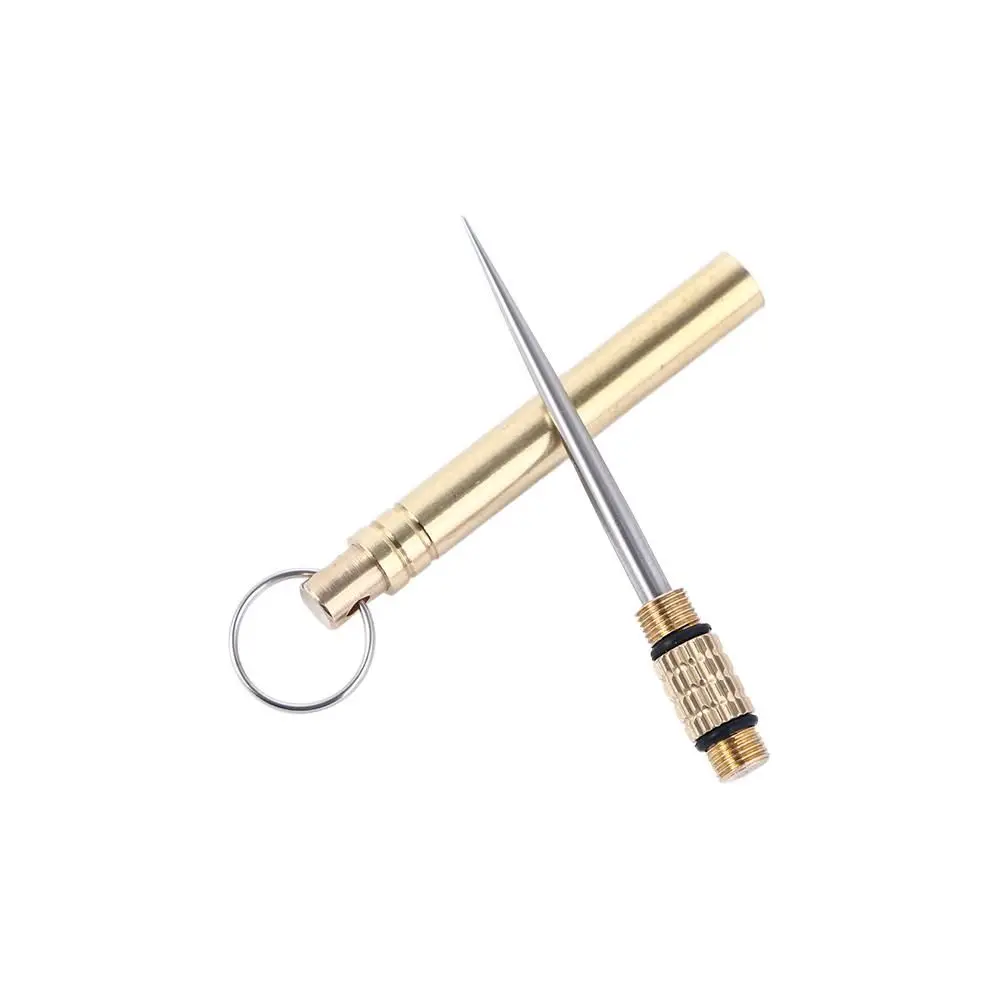 Titanium、 Tooth Cleaning Accessory Camping Tool Brass With Key Ring Toothpick Tube Brass Toothpick Toothpick Fruit Fork