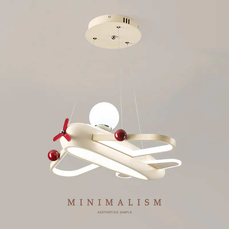 Creative Kids Room Ceiling Light, Fun Airplane Design, Eye Protection, for Boys and Girls Bedroom, Cream Style Nursery Lamp