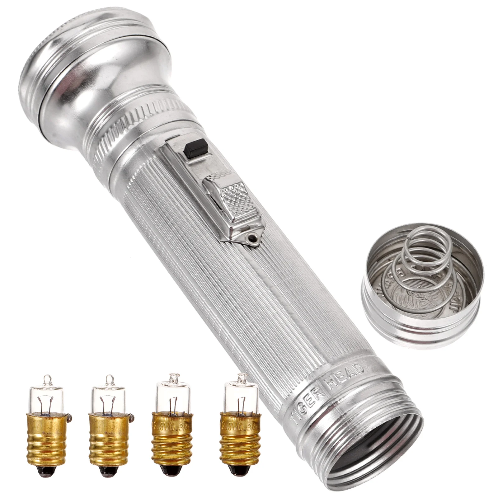 

Flashlight Portable Old-fashioned for Outdoor Metal Bulb Bulbs Small Camping Iron Lightbulb