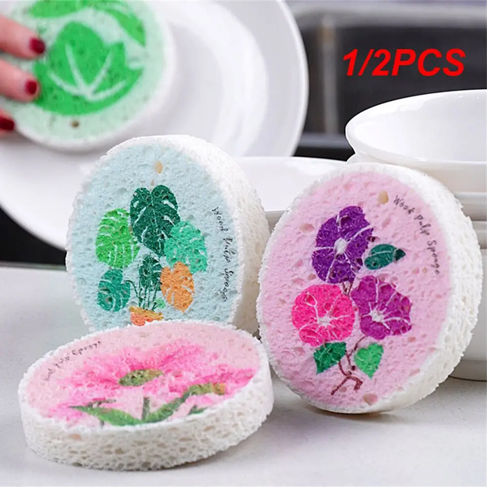 1/2PCS New Cleaning Cloth Sponge for Kitchen Melamine Dishwashing Sponge Wood Pulp Cotton Washing Tool Wipe Cloth Scouring