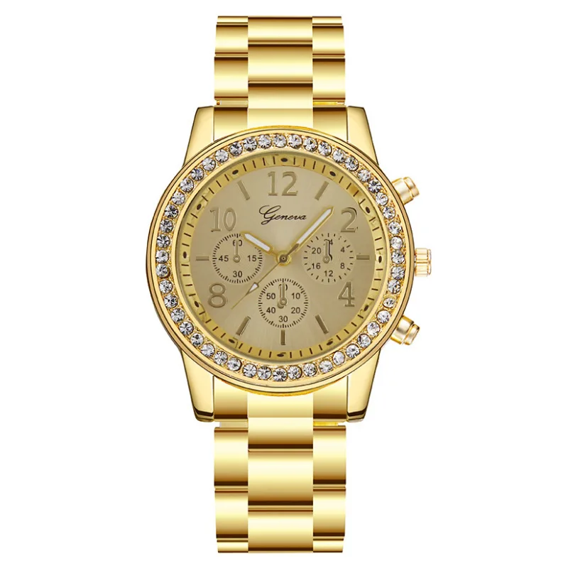 Women Quartz Watch Fashion Diamond Encrusted Female Watches Digital Geneva Steel Band Casual Ladies Watch Daily Wear Girl Gifts