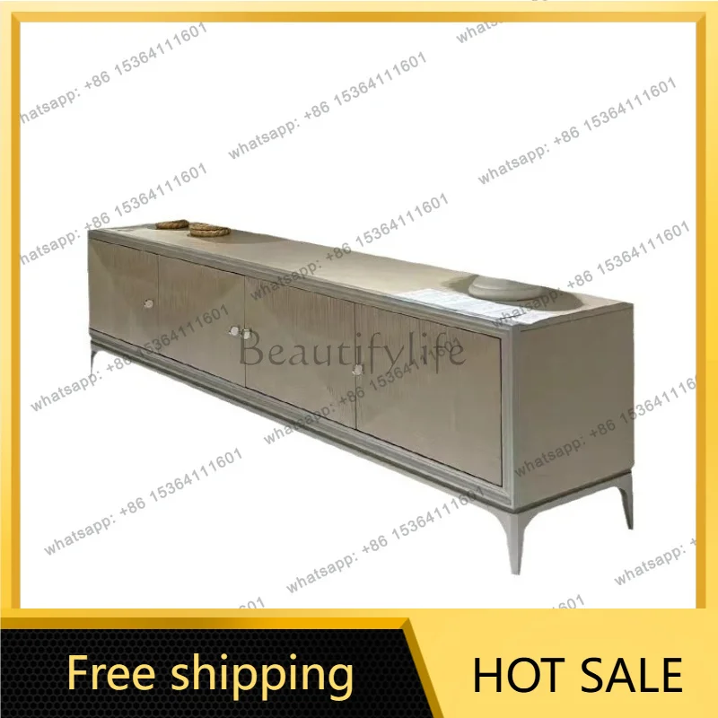 Zj. American light luxury solid wood TV cabinet modern simple small apartment living room home audio-visual cabinet