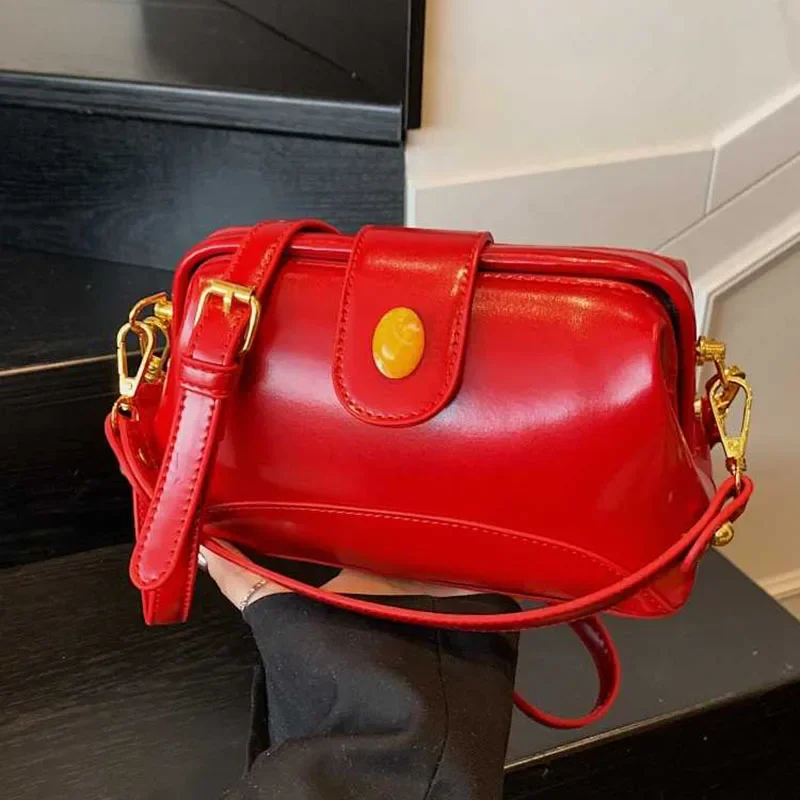

New Fashion Trend Crossbody Bag For Women Retro Soft PU Leather Shoulder Bag Handheld Large Capacity Versatile Underarm Bag