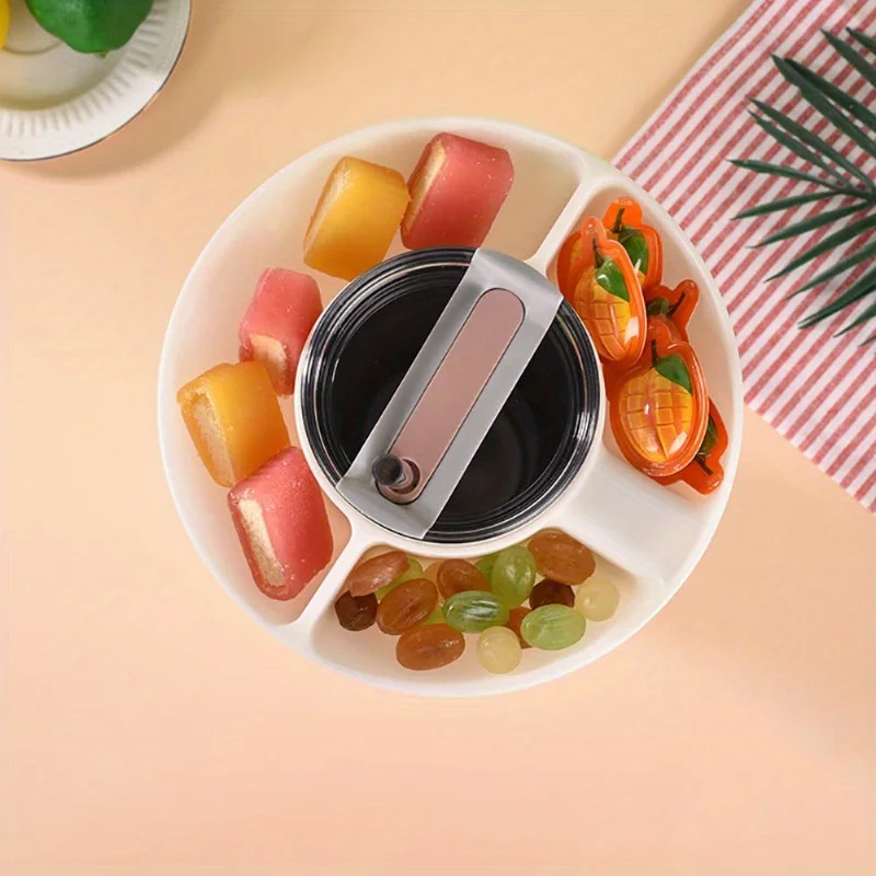 1pc Reusable Stanley Cup Divided Fruit Snack Platter Car Suitable Fruit Plate