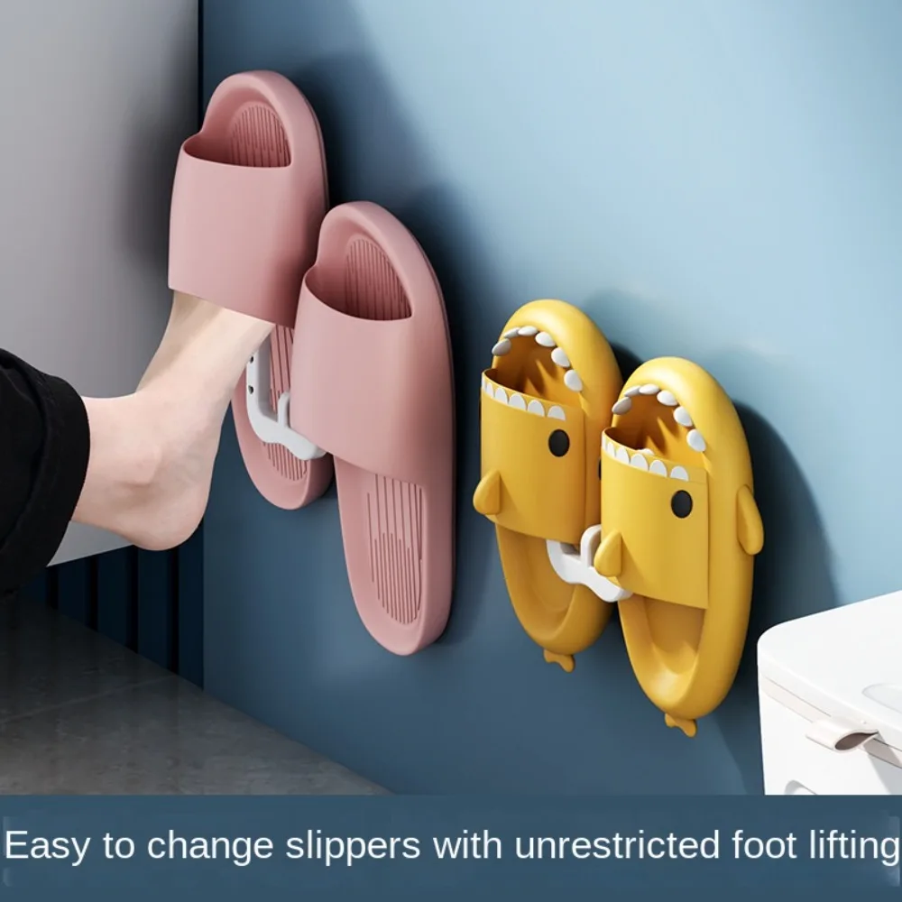 U-Shaped Slipper Rack Wall Mounted Punch Free Toilet Drain Rack Bathroom Wall Self-Adhesive Hook Storage Sandal Rack