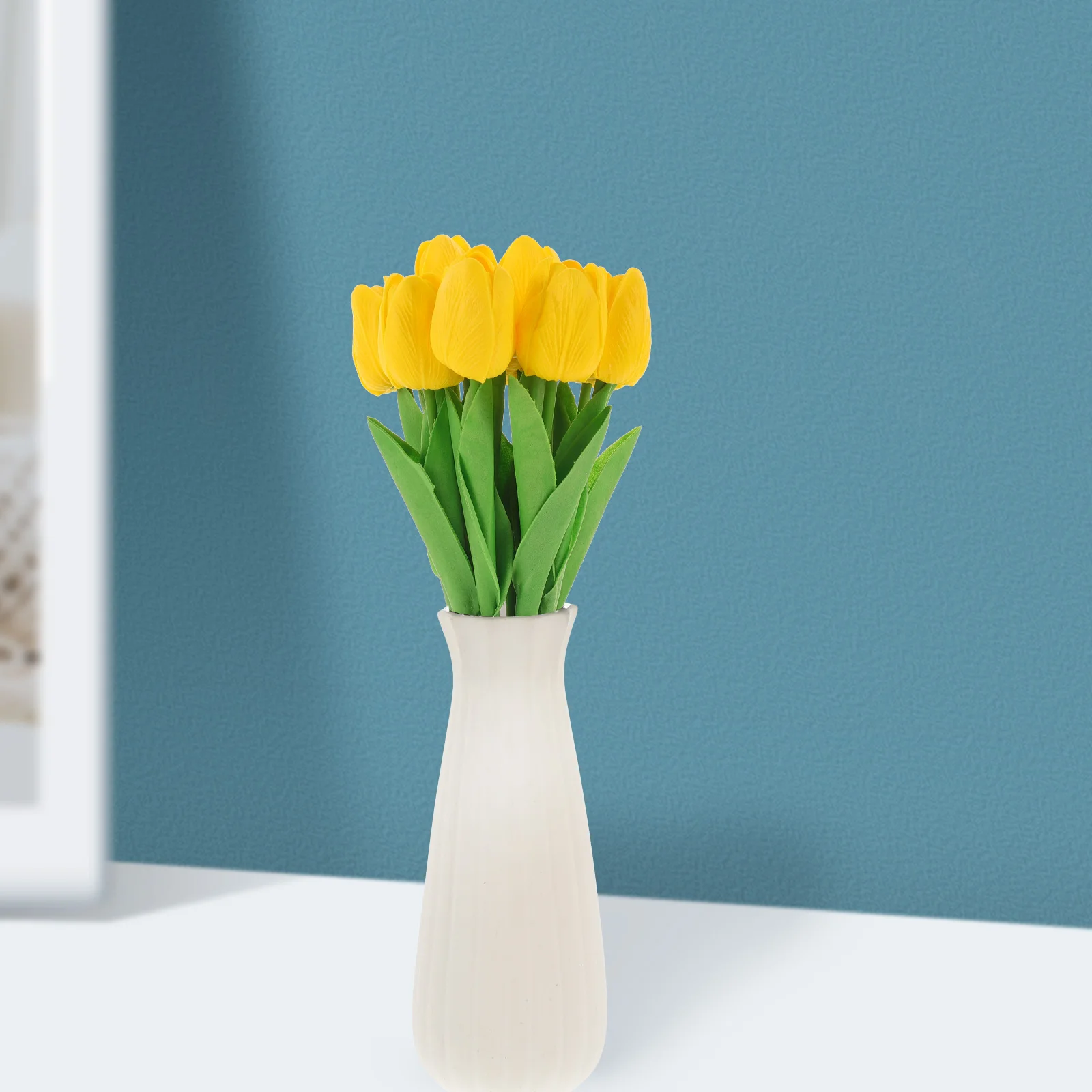 

10 Pcs Faux Flowers Simulation Tulip Wedding Artificial Tulips Decorations Home Fake Bouquet Yellow Bride