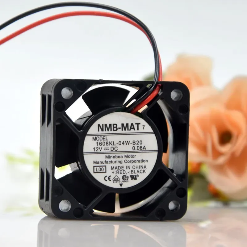 for NMB Meibeya 1608KL-04W-B20 4020 12V 0.08A Two-wire Silent Cooling Fan 4CM