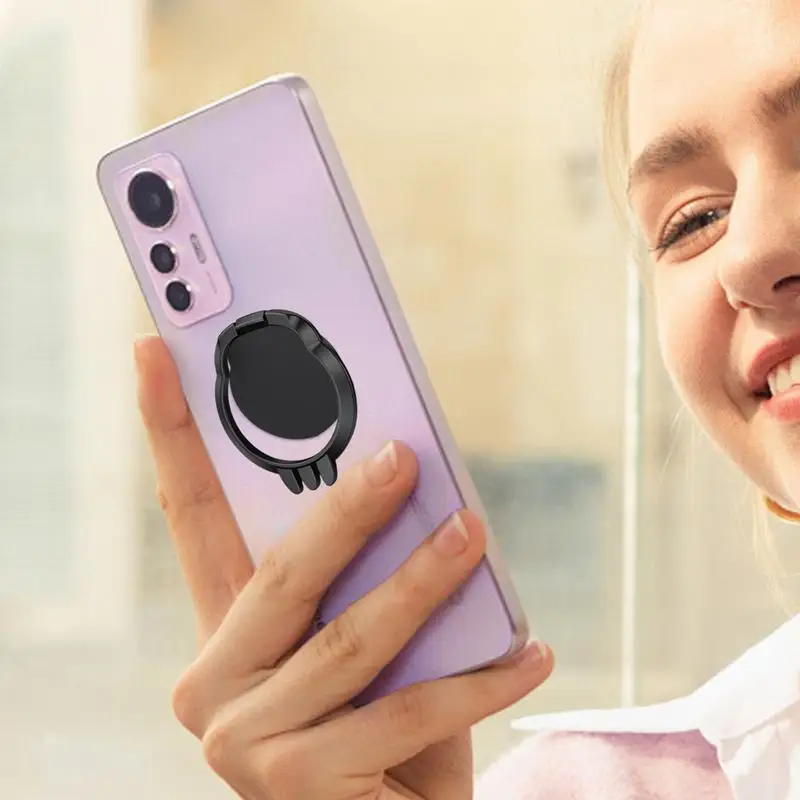 Metal Mobile Phone Socket Holder Universal Telephone Car Bracket Stand Finger Ring Phone Grip Tool for Video Recording