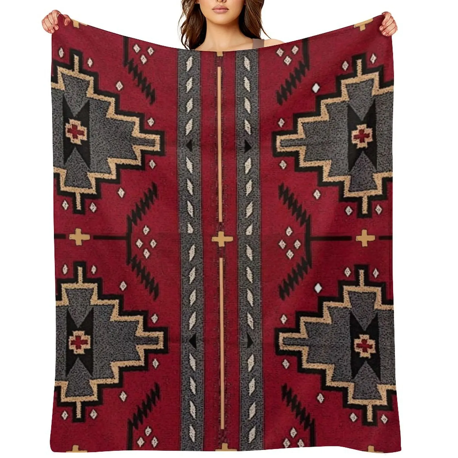 

Aztec Holiday 2 Throw Blanket Comforter heavy to sleep Plaid on the sofa Thin Blankets