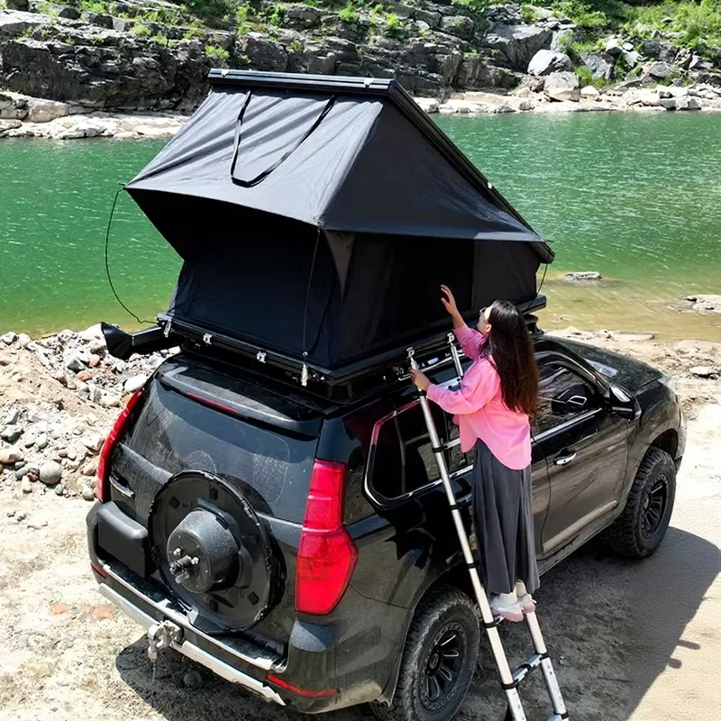 Hard Shell Roof Tent Double Layer Oxford Fabric Automatic Quick-Deployment Car Roof Camping Tent Four Season Road Travel