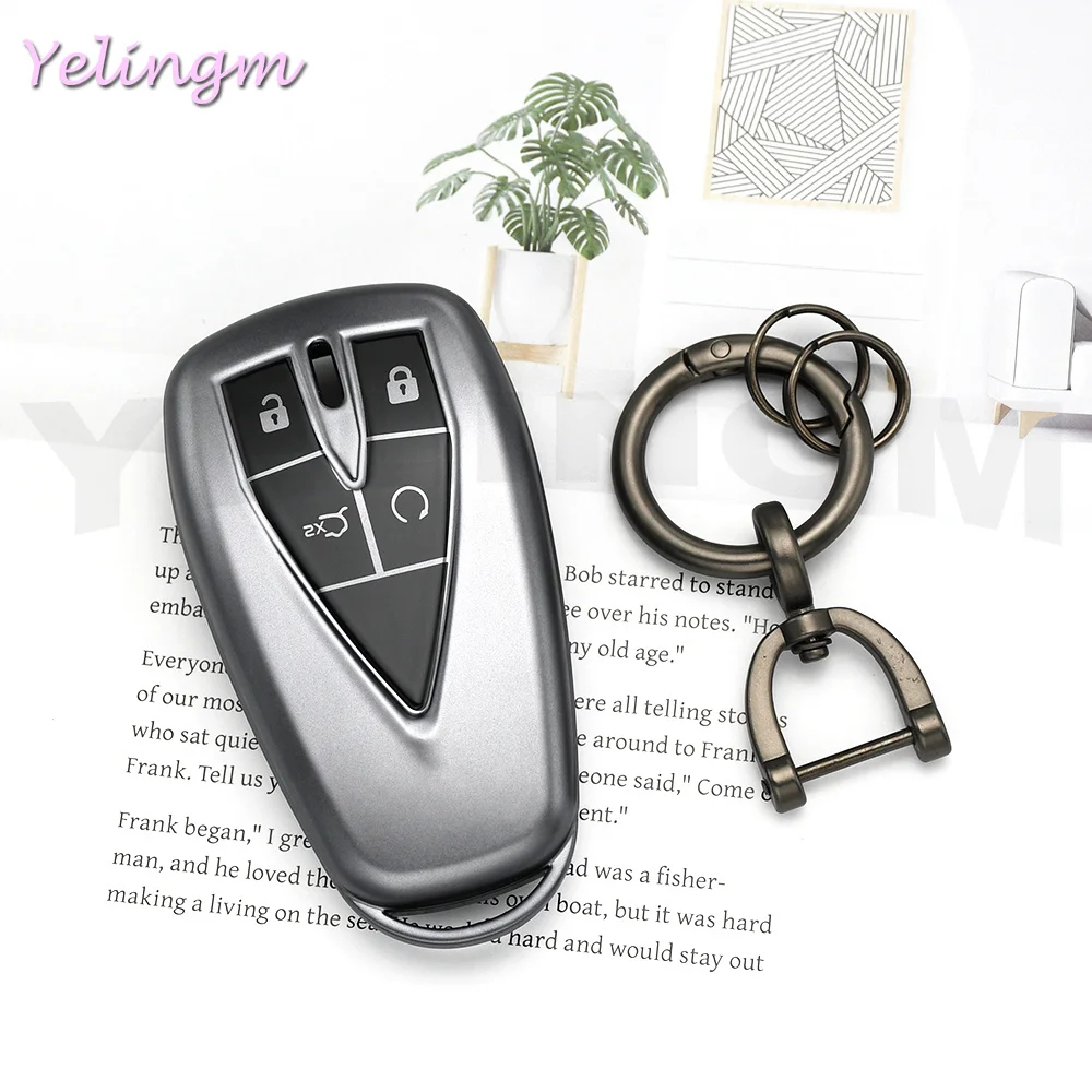 4Buttons Titanium Gray Car Key Case Cover for Changan UNIT UNIK CS35 Plus CS55 Plus CS75 Plus 2019 2020 Oshan X7 X5 Auto Key Fob
