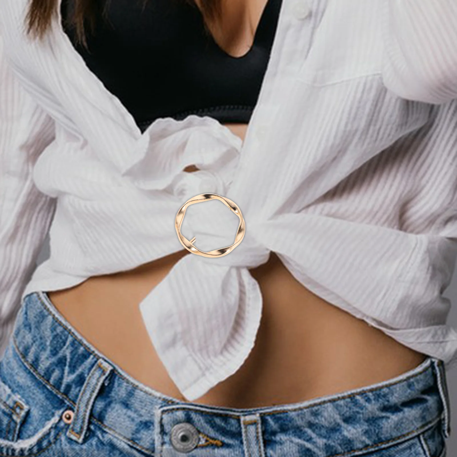 

9Pcs Rhinestone T-Shirt Clips Pearl Clothes Tightener Clasps Side Waist Buckle Scarf Ring Dress Accessories Shirt Tightener Clip