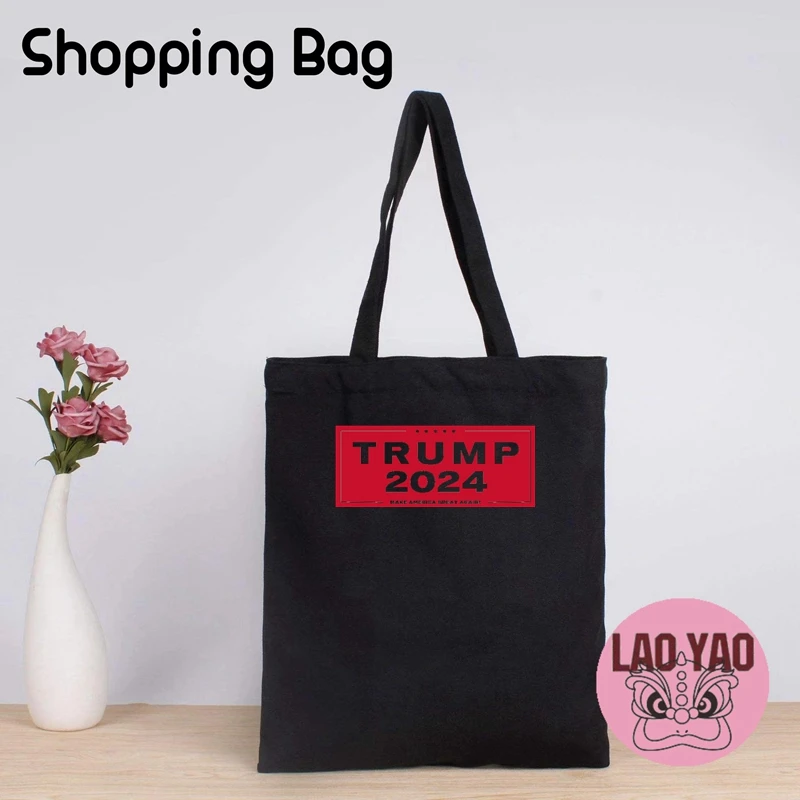 Trump 2024 Election Totebag Shopper Bag Shopping Bags for Women Tote Aesthetic Woman Carry Canvas Shoulder Women's 2024 Trend