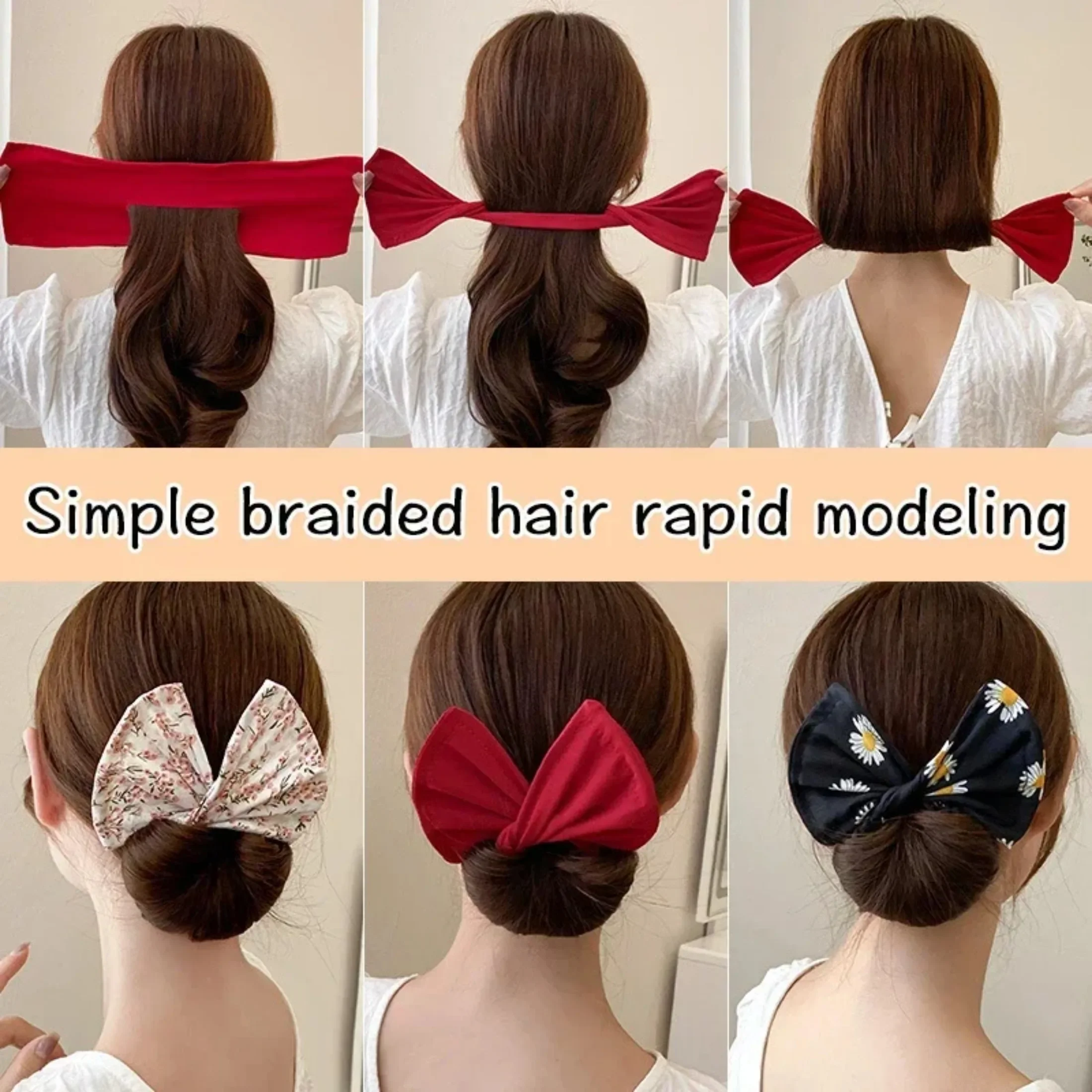 

Women's Bow-shaped Hairpin Device Sweet and Lovely Hairpin Fast Hair Bun Hair Styling Tools Braid Hair Accessories