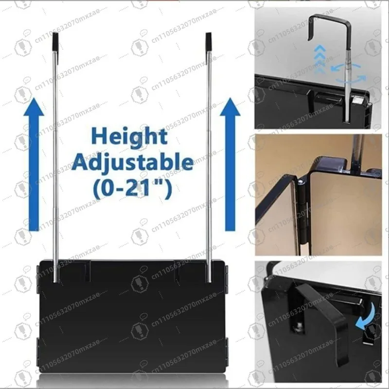 Extendable Hanging LED Makeup Tri-Fold Mirror Adjustable Telescoping Arm 3-Way Back View Cosmetic Mirror