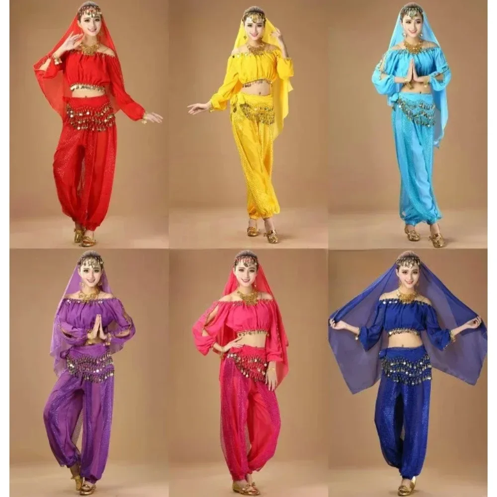 New Long-sleeved  Suit Belly Dance Clothing Indian Dance PerformanceClothing Dance Practice Clothing Belly Dance Suit