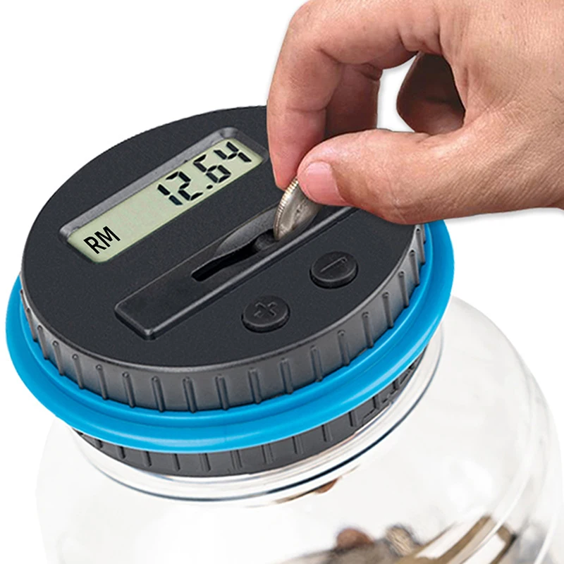 Digital LCD Counting Coin Money Saving Box Jar Large Capacity For USD EURO GBP Money Electronic Counting Piggy Bank