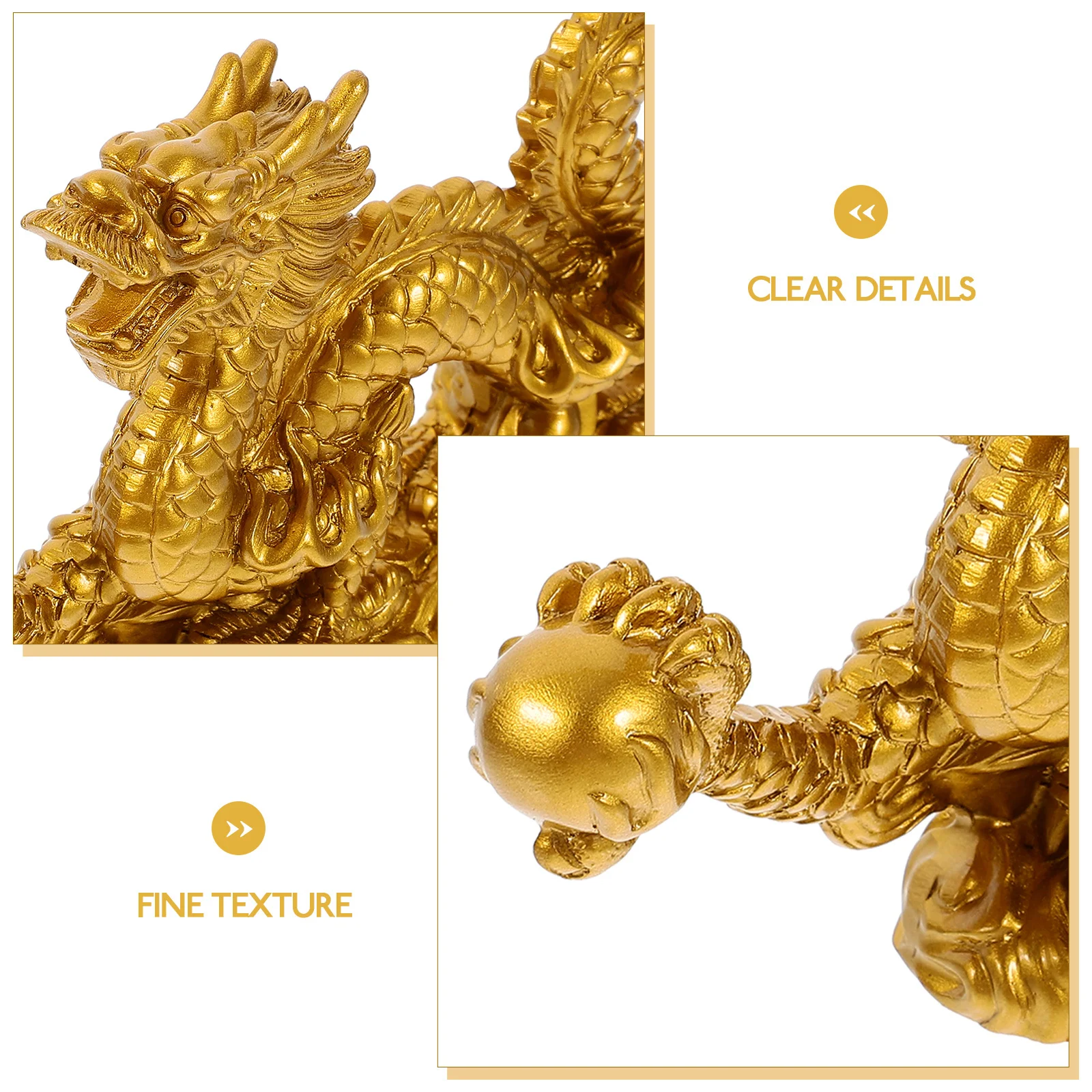 

Chinese Dragon Sculpture Gold Resin Craft Lifelike Ornament Decorative Home Desktop Office Adornment Lucky Zodiac Dragon Statue