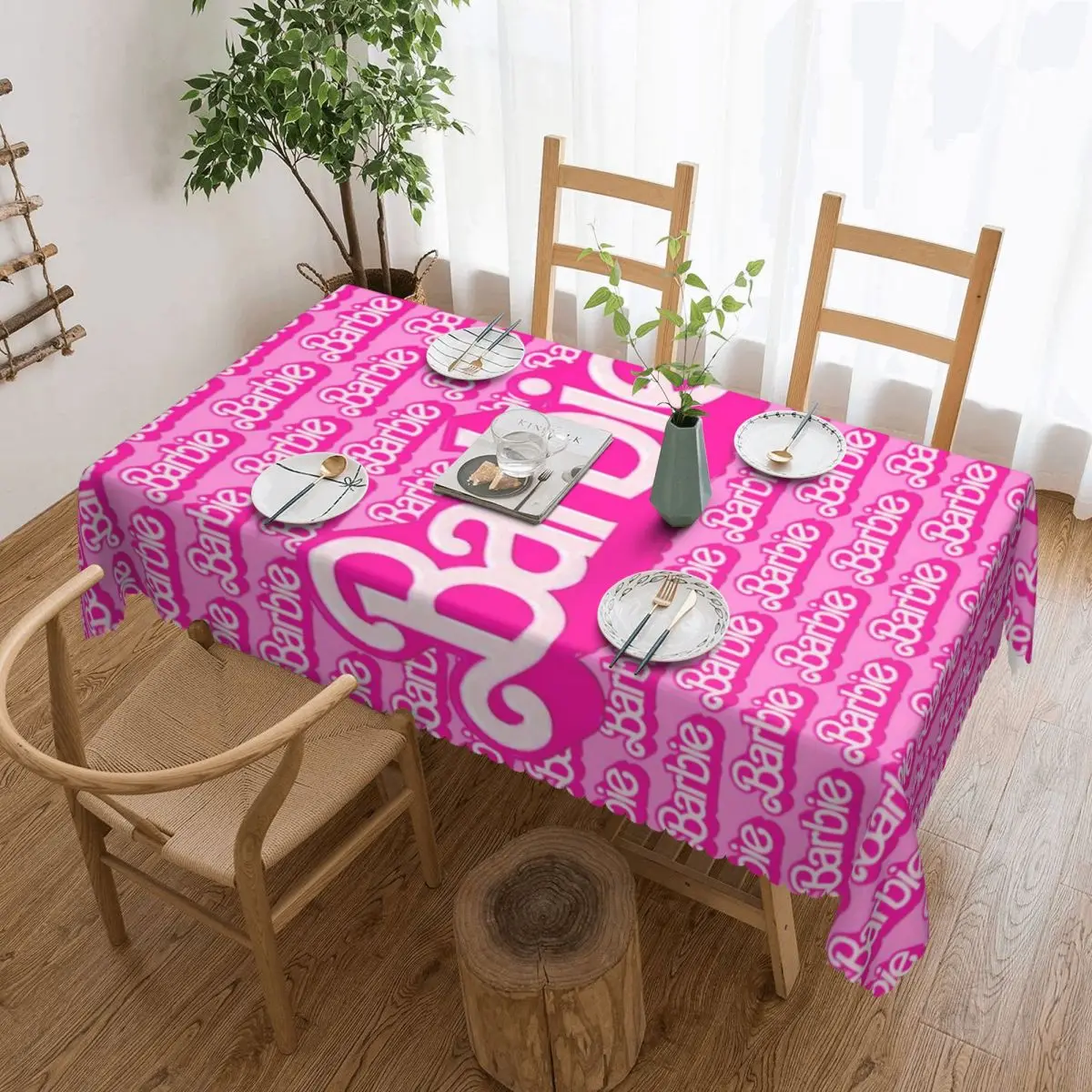 Customized Rectangular Barbie Pattern Tablecloth Fit 40