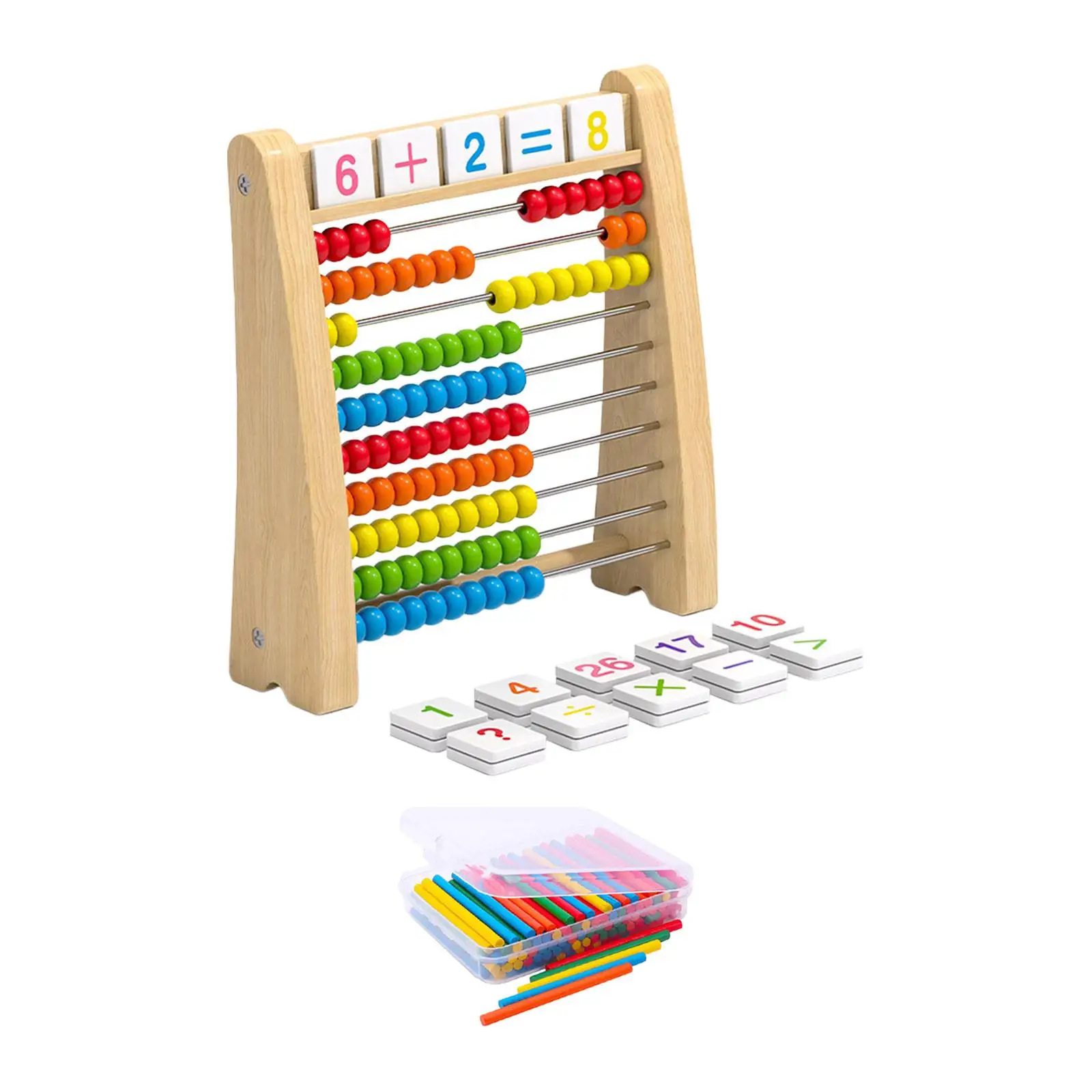 Add Subtract Abacus Ten Frame Set Educational Toy for Toddlers Kids Children